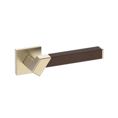 Kawajun - Solid Brass and Leather Door Leverset TBT