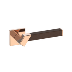 Kawajun - Solid Brass and Leather Door Leverset TBT
