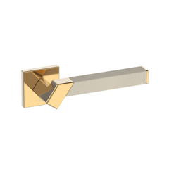 Kawajun - Solid Brass and Leather Door Leverset TBT