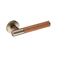 Kawajun - Solid Brass Door Leverset with J-Wood Grip JKC