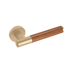 Kawajun - Solid Brass Door Leverset with J-Wood Grip JKC