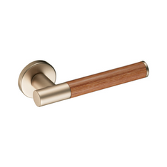 Kawajun - Solid Brass Door Leverset with J-Wood Grip JKC