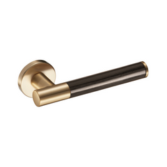 Kawajun - Solid Brass Door Leverset with J-Wood Grip JKC