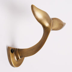Whale Tail Solid Brass Wall Hook