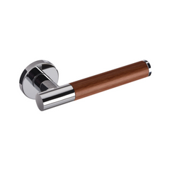 Kawajun - Solid Brass Door Leverset with J-Wood Grip JKC
