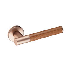 Kawajun - Solid Brass Door Leverset with J-Wood Grip JKC