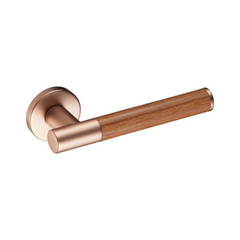 Kawajun - Solid Brass Door Leverset with J-Wood Grip JKC