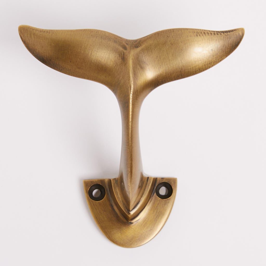 Whale Tail Solid Brass Wall Hook