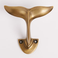 Whale Tail Solid Brass Wall Hook