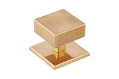 Digbeth Solid Brass Square Cabinet Knob with Plate