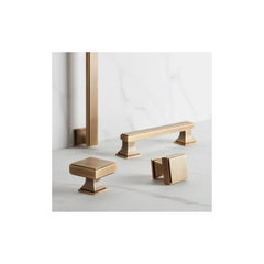 Jefferson Solid Brass Square Cabinet Knob