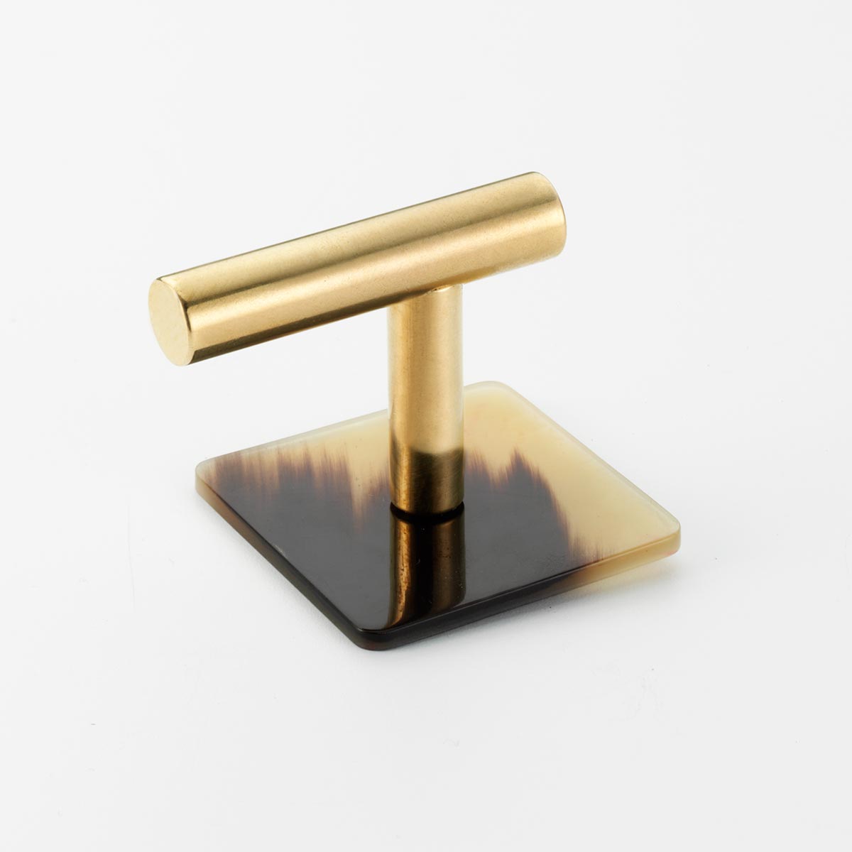 Polished Solid Brass & Brown Cattle Horn Cabinet Pull – 157