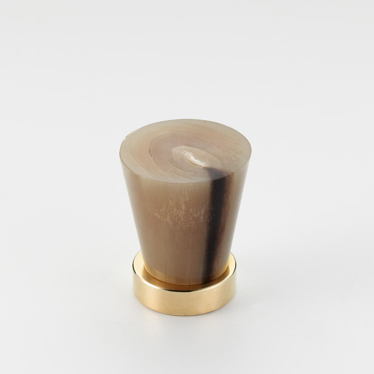Polished Solid Brass & Natural Cattle Horn Cabinet Knob – 173