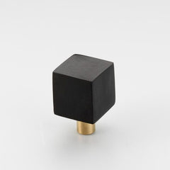 Polished Solid Brass & Black Cattle Horn Cabinet Knob – 182