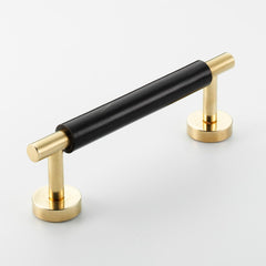 Polished Solid Brass & Black Cattle Horn Cabinet Handle – 208