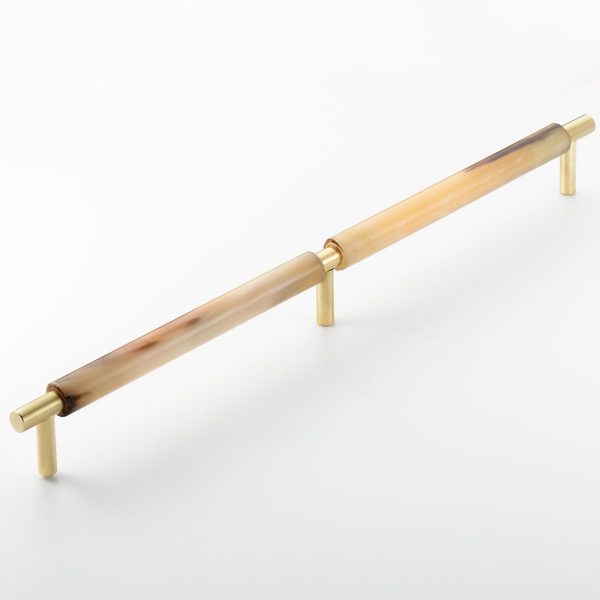 Solid Brass & Natural Cattle Horn Cabinet Handle 320mm – H215