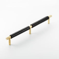 Polished Solid Brass & Black Cattle Horn Cabinet Handle – 216