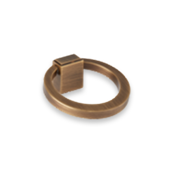 Oblique Solid Brass Ring Cabinet Handle/Drawer Pull