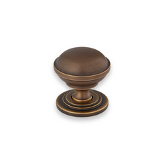 Saturn Solid Brass Round Cabinet Knob