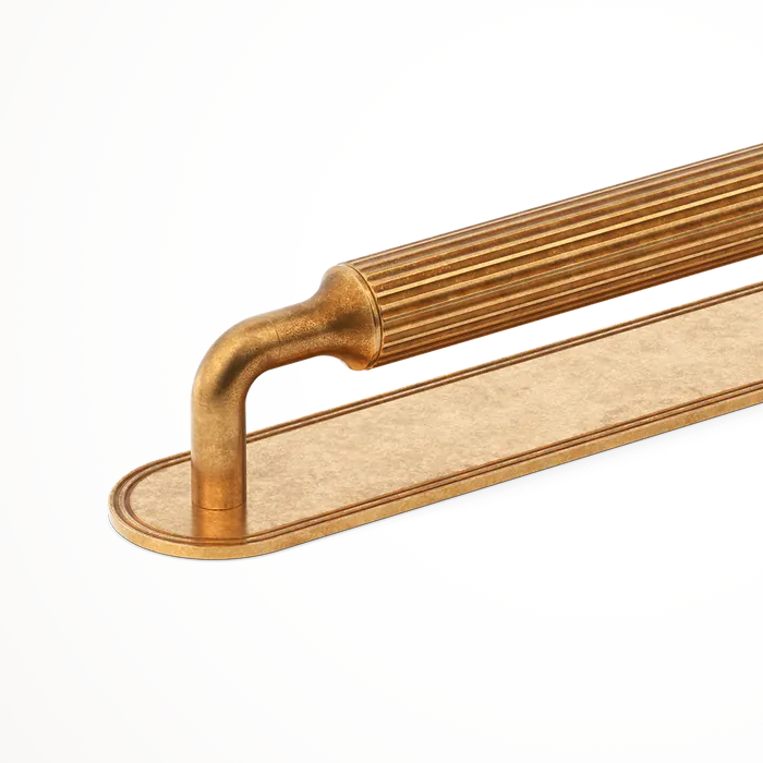 Barwick | Ridged Cabinet Handle with Backplate