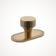 Barwick | Ridged Cabinet Knob with Backplate