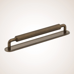 Barwick-Slim | Ridged Cabinet Handle with Backplate
