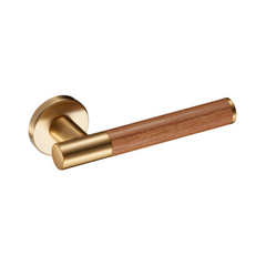Kawajun - Solid Brass Door Leverset with J-Wood Grip JKC
