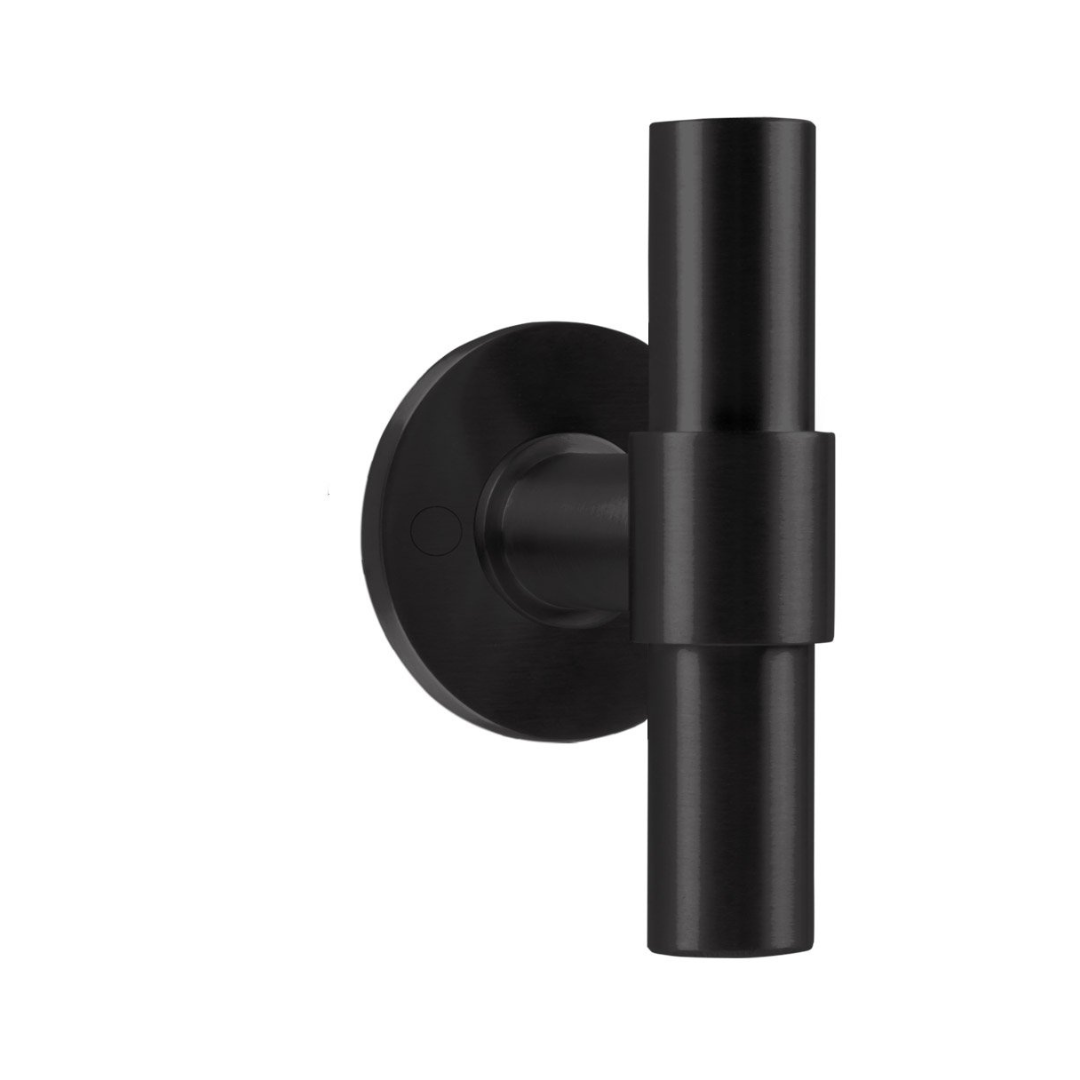 Formani - One - PBT100V Solid Front Door Knob Fixed on Rose
