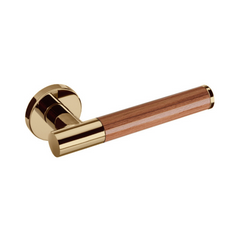 Kawajun - Solid Brass Door Leverset with J-Wood Grip JKC