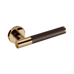 Kawajun - Solid Brass Door Leverset with Leather Grip JKC