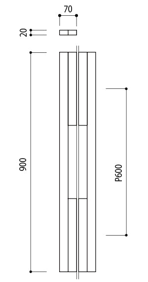 Kawajun - Door Pull Handle L900mm - DA-109