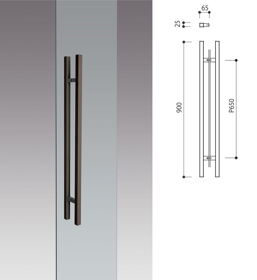 Kawajun - Modern Brass & Ceramic Door Pull - DA153