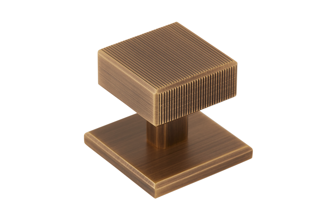 Digbeth Solid Brass Square Cabinet Knob with Plate