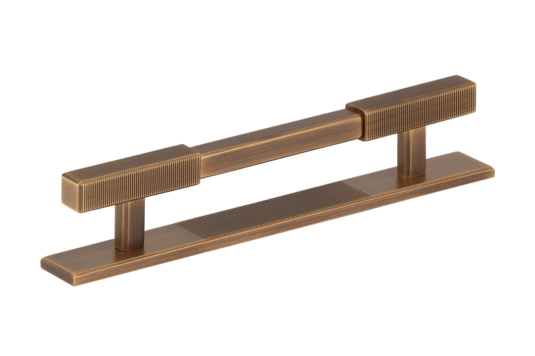 Digbeth Solid Brass Cabinet Handle / Drawer Pull with Plate