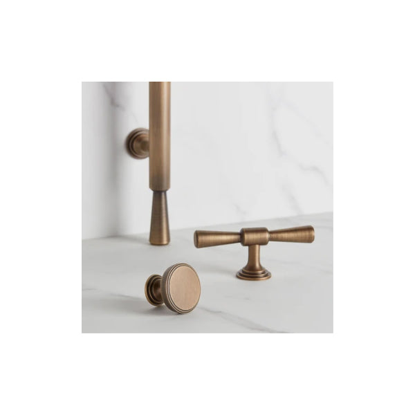 Lincoln Solid Brass T-Bar Cabinet Pull