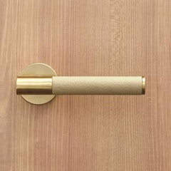 Kawajun - Solid Brass Door Leverset with Leather Grip JKC