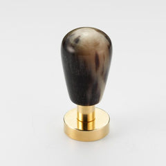 Solid Brass & Brown Cattle Horn Cabinet Knob – H164