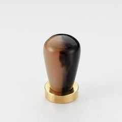 Polished Solid Brass & Brown Cattle Horn Cabinet Knob – 167