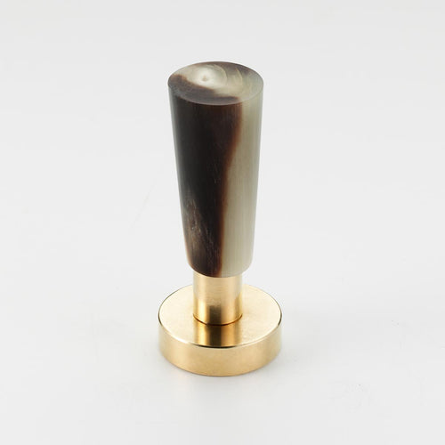 Polished Solid Brass & Brown Cattle Horn Cabinet Knob – 170