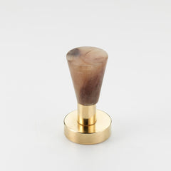 Polished Solid Brass & Brown Cattle Horn Cabinet Knob – 171