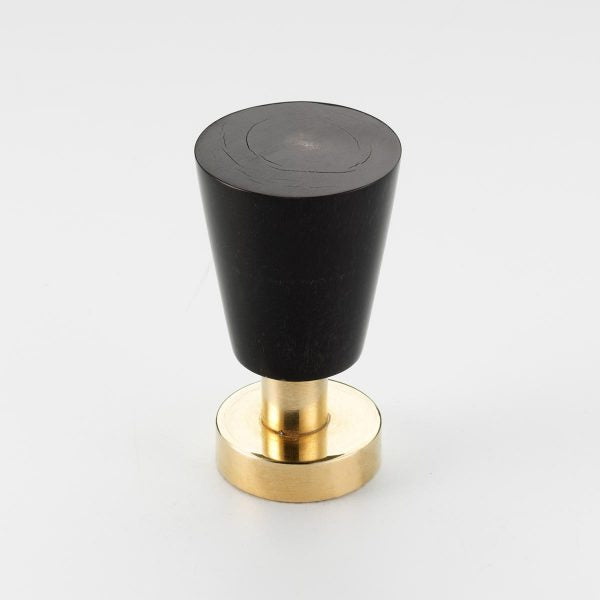 Polished Solid Brass & Black Cattle Horn Cabinet Knob – 178
