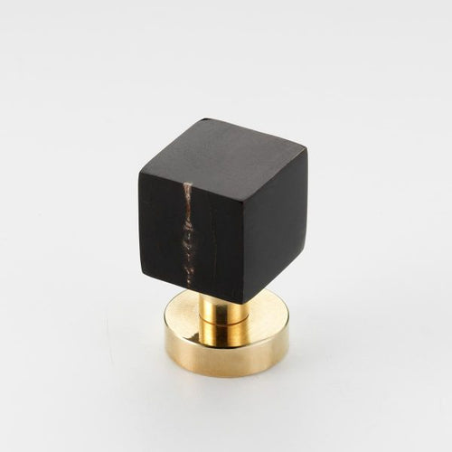 Polished Solid Brass & Black Cattle Horn Cabinet-Knob – 181