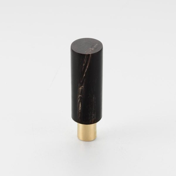 Polished Solid Brass & Black Cattle Horn Cabinet Knob – H187