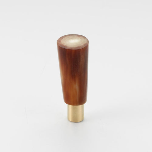 Polished Solid Brass & Brown Cattle Horn Cabinet Knob – 188