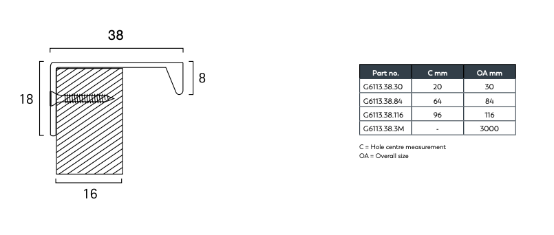 Massa Profile Handle / Edge Pull