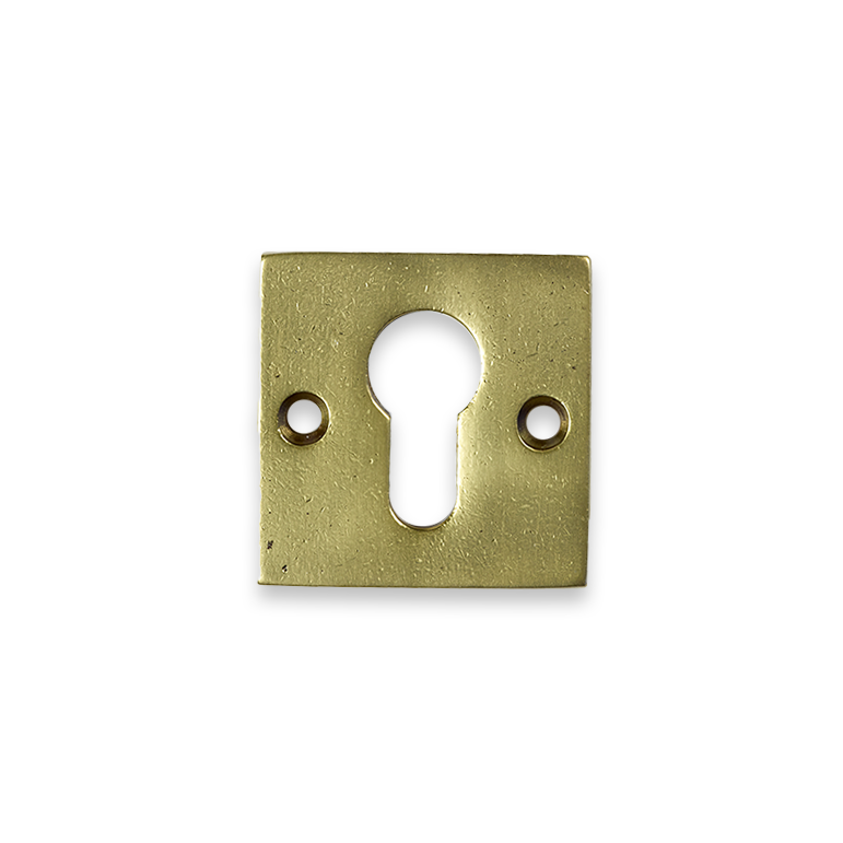 Square Solid Brass Euro Escutcheon