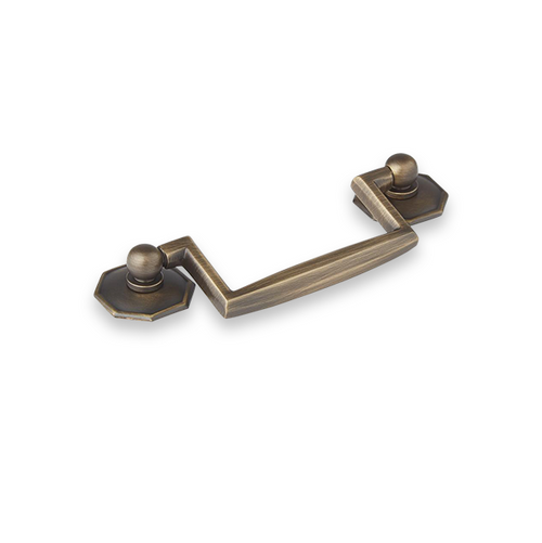 Crossways Solid Brass Drop Cabinet Handle / Drawer Pull