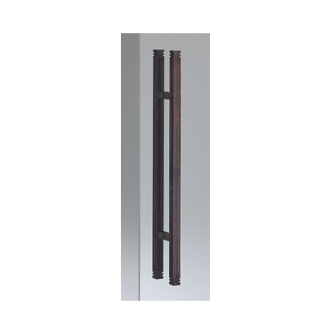 Kawajun - AG1502 Wood and Brushed Bronze Door Pull Handle L700mm