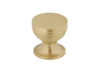 Aston Solid Brass Round Reeded Cabinet Knob