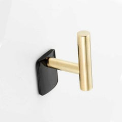 Polished Solid Brass & Black Cattle Horn Cabinet Pull  or Wall Hook – 161